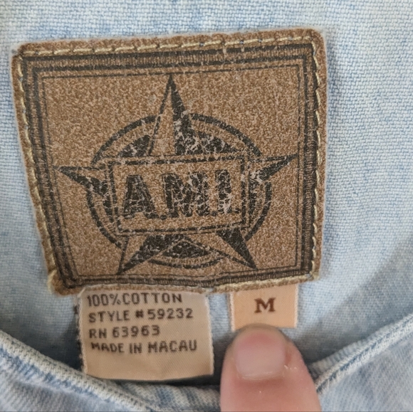 Vintage AML denim jumper 100% cotton size medium - Picture 2 of 5
